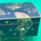 Antique Japanese Fujii Damascene Footed Cigarette Box Mt Fuji Mark Gold Inlay c1930