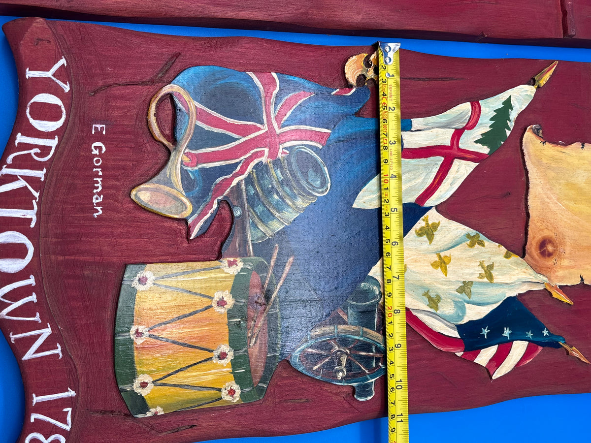 E Gorman Signed Revolutionary War Yorktown 1781 French Regiment Wood Plaques
