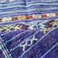 Rare Handwoven Vintage Moroccan Soumak Kilim Wool Rug – Purple Tribal Flatweave – 3’8” x 2’1”