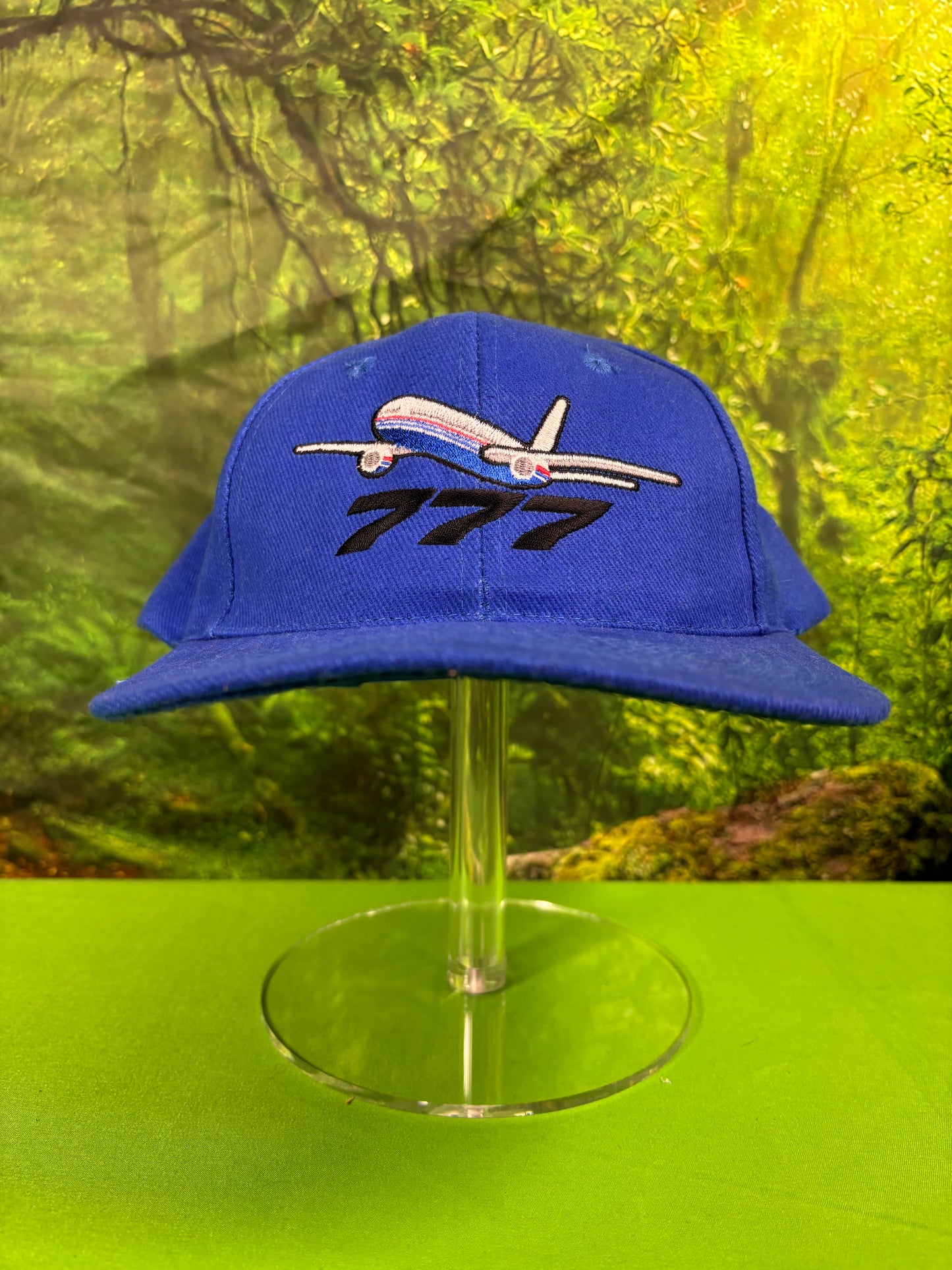 Vintage 90s Boeing 777 Embroidered Adjustable Blue Hat