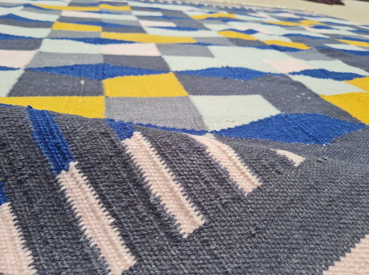 Vintage Handwoven Wool Kilim Rug 6x8 Flatweave Geometric Area Rug Turkish Afghan Style