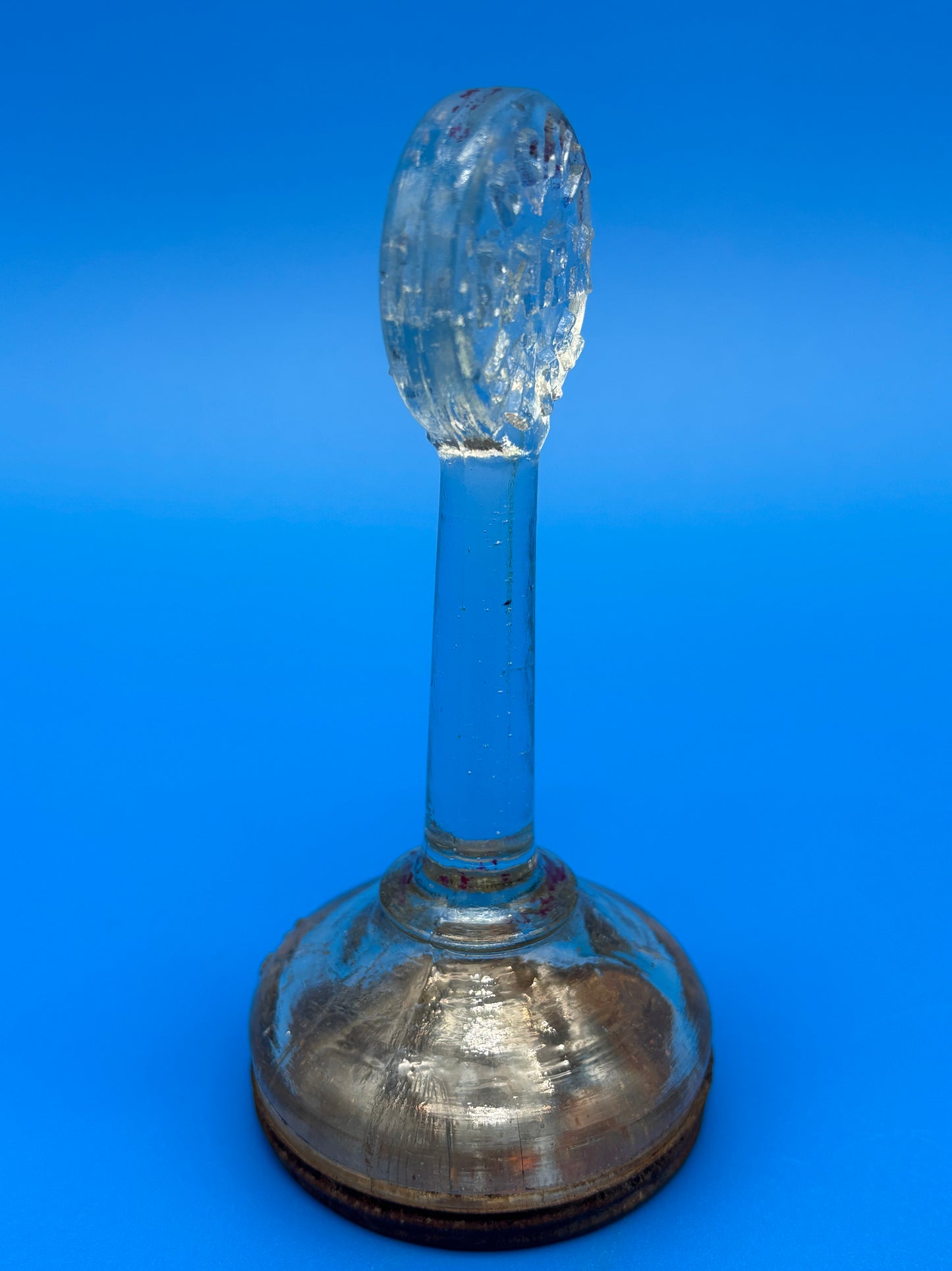 Antique 1920s DON’T PARK HERE Glass Candy Jar Container Metal Lid USA Novelty Advertising