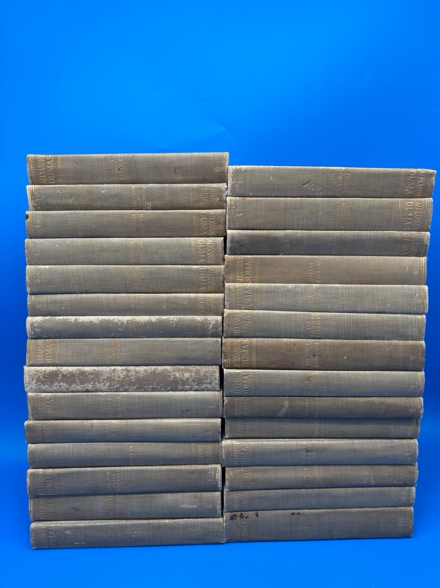 Complete 30 Vol. Works of Alexandre Dumas P.F. Collier Antique Book Set c.1902 Gray Cloth