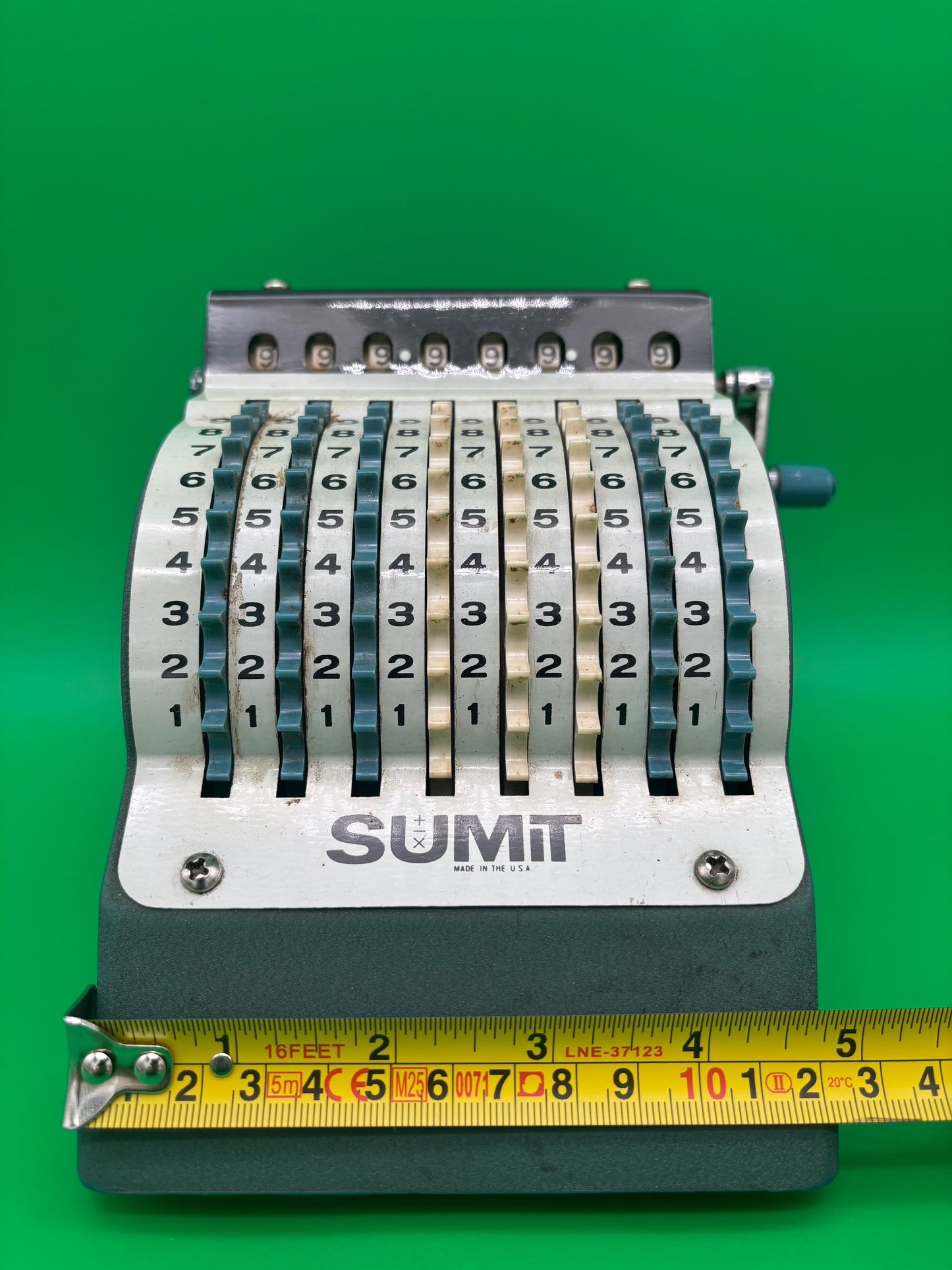 Vintage SUMIT Manual Adding Machine Calculator w/ Original Box Directions Pearl NY