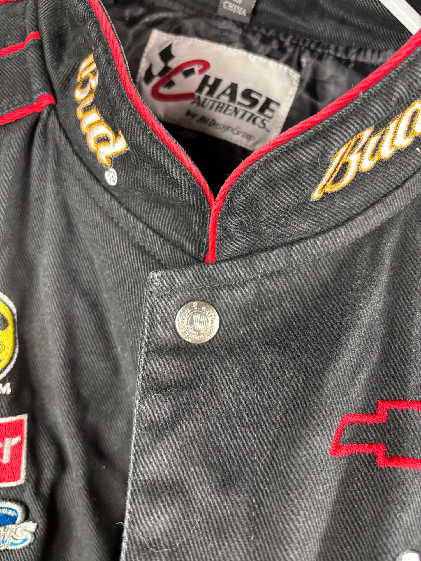 Vintage Dale Earnhardt NASCAR BudweiserJacket Mens 2XL Chase Authentics Racing