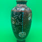 Antique Japanese Cloisonne Vase Meiji Floral Enamel Brown Ground 8” Unmarked