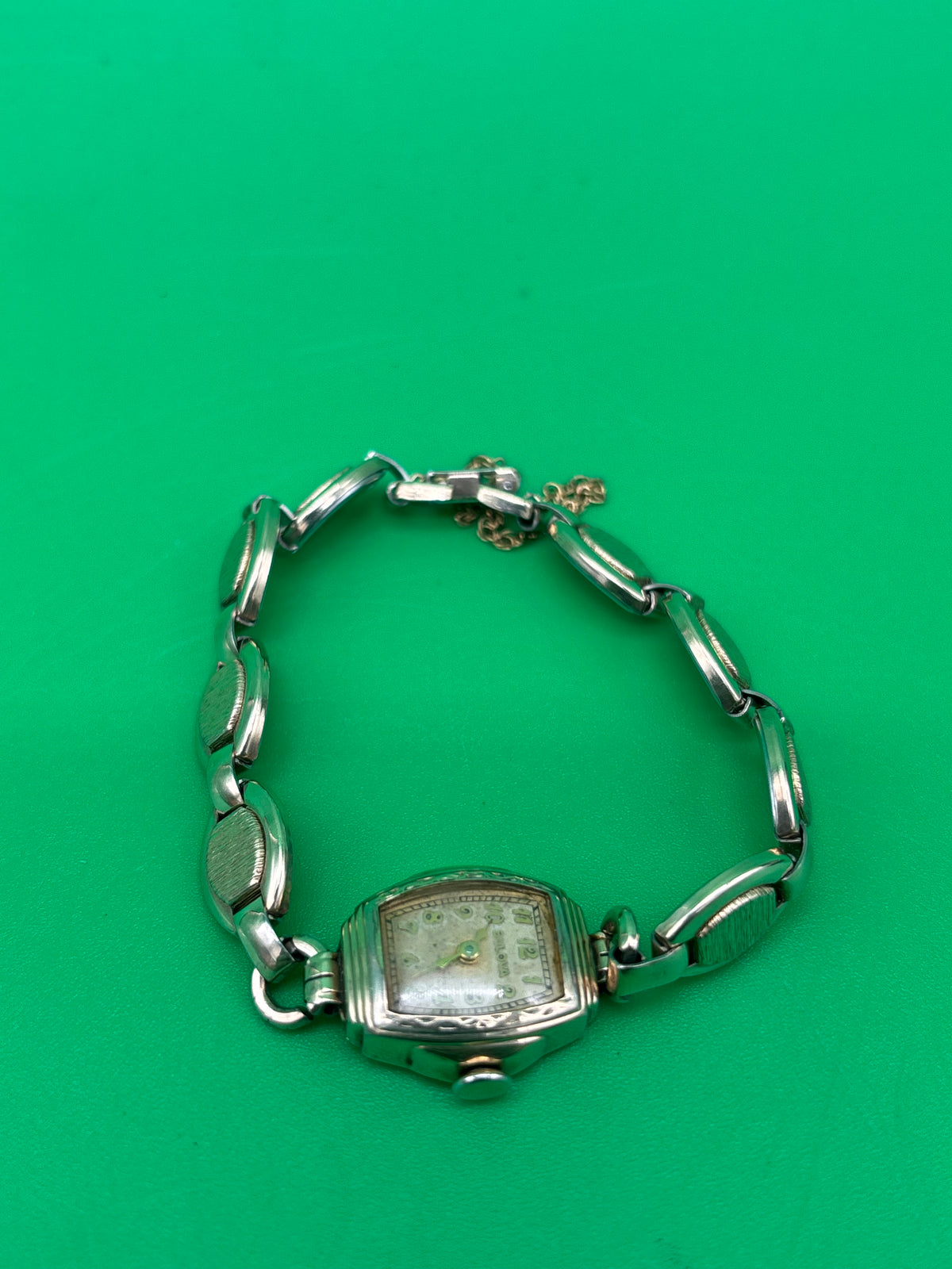 Vintage Bulova Ladies Art Deco Watch Speidel Bracelet Fifth Avenue Box Untested