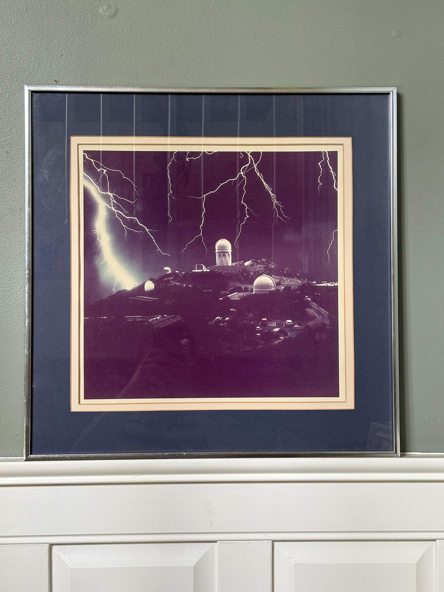 Vintage Gary Ladd Kitt Peak Observatory Lightning Framed Photo Print Arizona