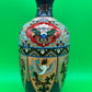 Large Antique Meiji Japanese Cloisonne Dragon Ho-o Phoenix Shield Vase 11.75”