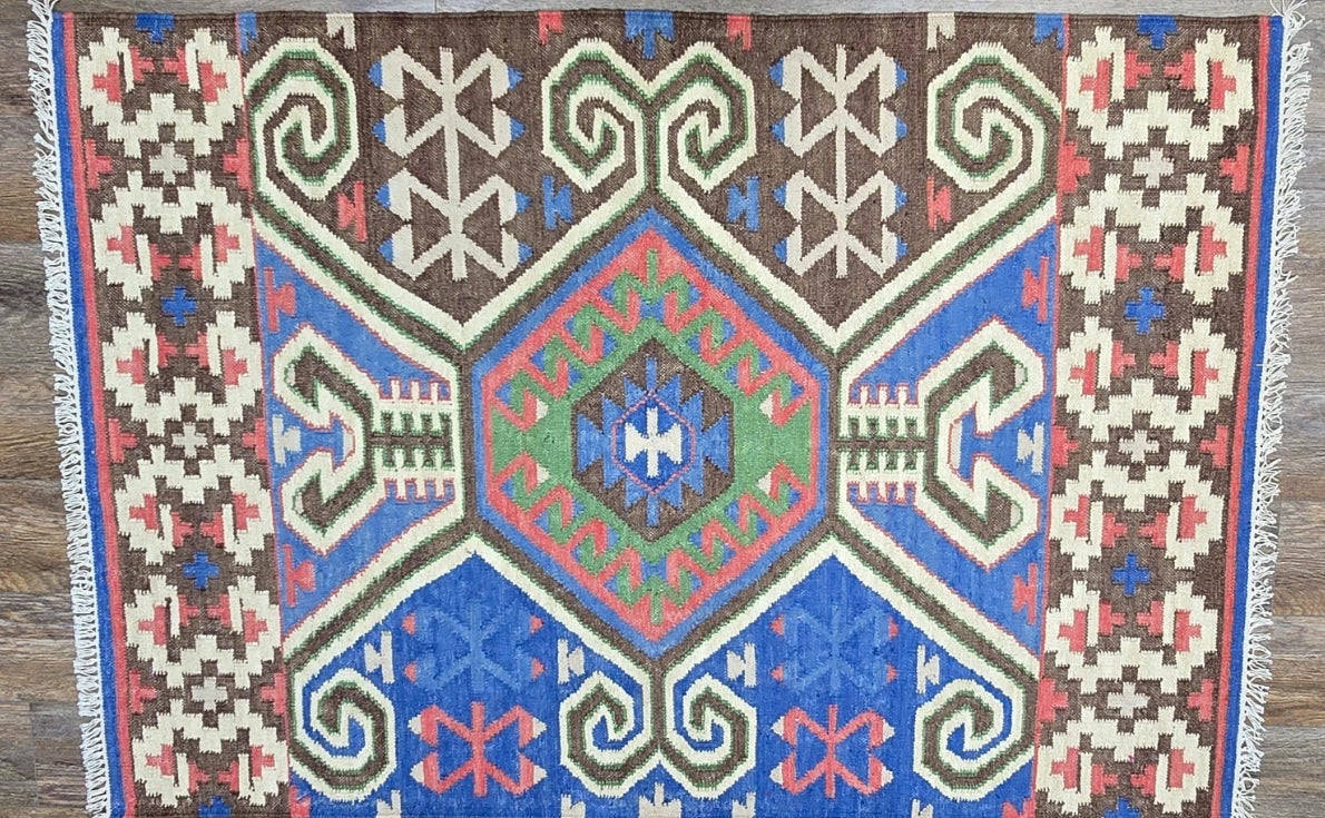 Turkish Bohemian Rug , Geometric Design Turkish Rug,Hand Made 4’x6’
