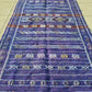 Rare Handwoven Vintage Moroccan Soumak Kilim Wool Rug – Purple Tribal Flatweave – 3’8” x 2’1”