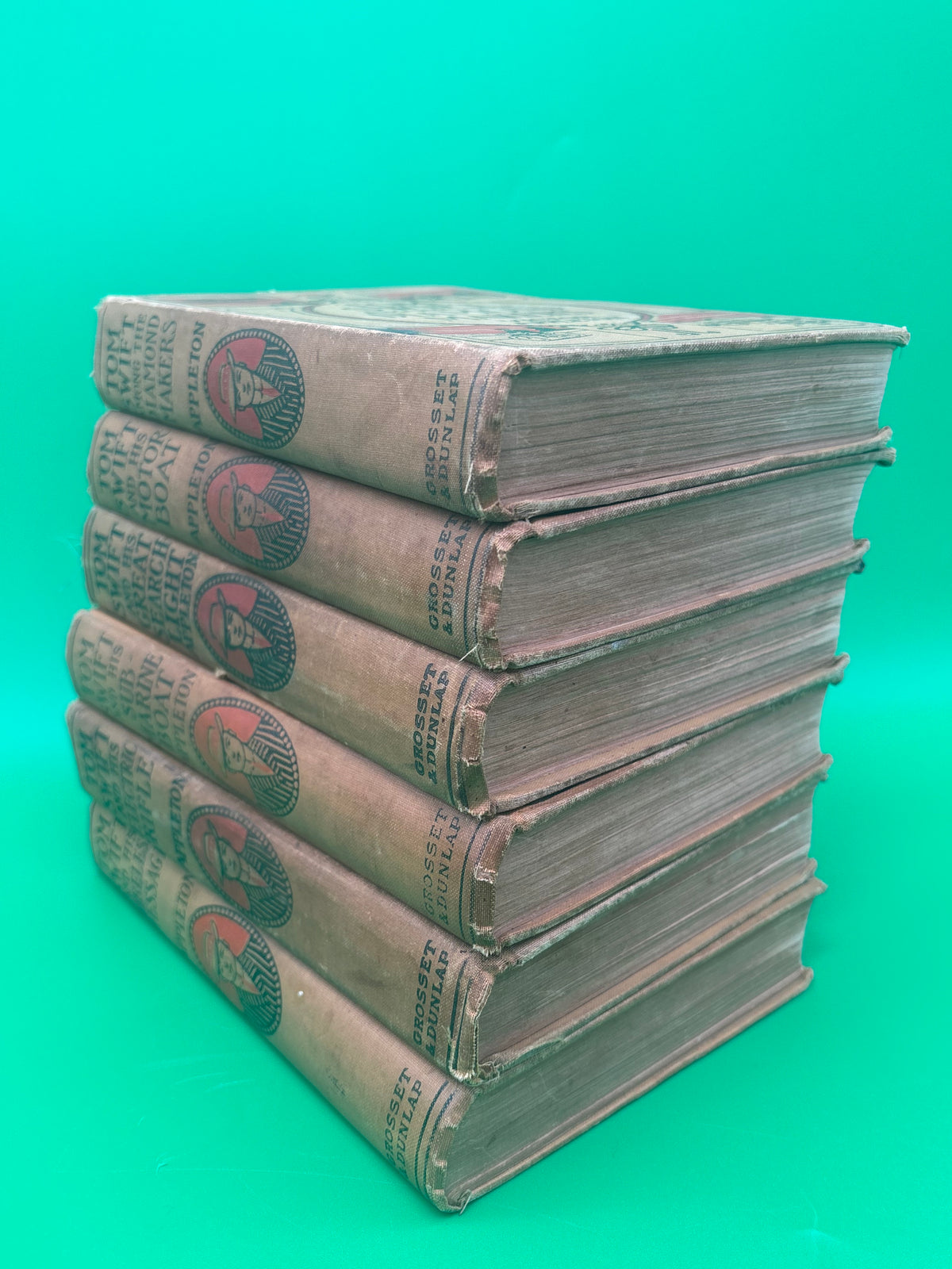 Antique Tom Swift Victor Appleton Books Lot 6 Grosset Dunlap Pictorial Hardcovers