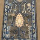Handmade Oushak Style Wool Accent Rug 2x3 Gray Blue Turkish Floral Boho Decor