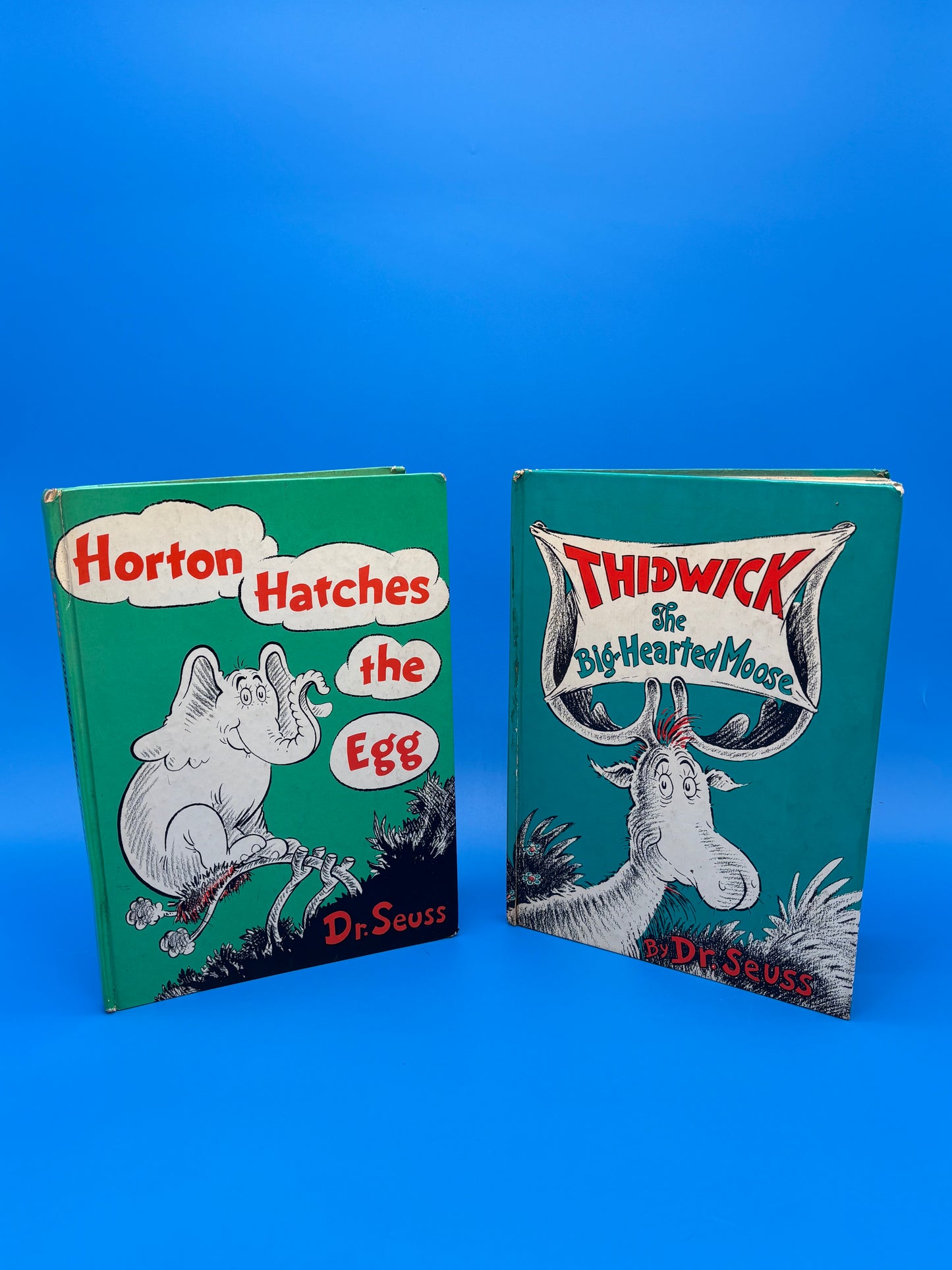 Vintage Dr. Seuss Hardcover Lot of 4 – Horton Hears a Who / Sleep Book / Thidwick / Horton Hatches (No DJ)