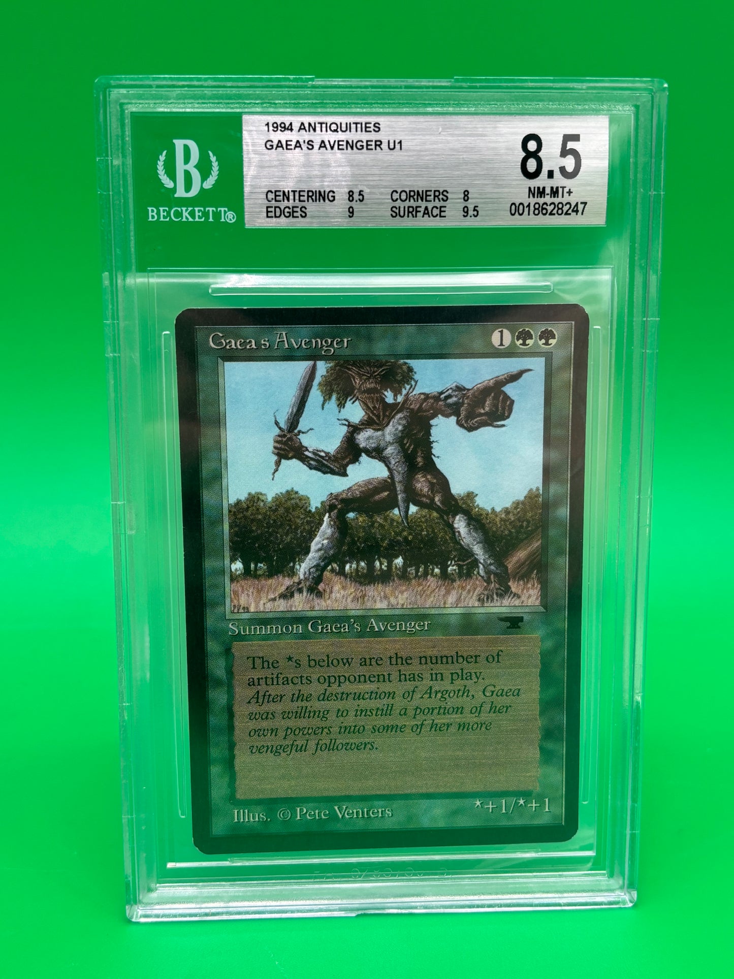 1994 Magic The Gathering Antiquities Gaea’s Avenger U1 BGS 8.5 NM-MT+ MTG