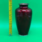 Beautiful 7 1/8'' Showa Japanese Red Gimbari Cloisonne Enamel Floral Rose Vase