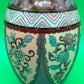 Antique Meiji Japanese Goldstone Cloisonne Enamel Pastel Floral Vase 7 1/4”