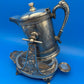 Antique Pairpoint Quadruple Plate Victorian Tilting Ice Water Pitcher & Stand Bird Grape 1826½