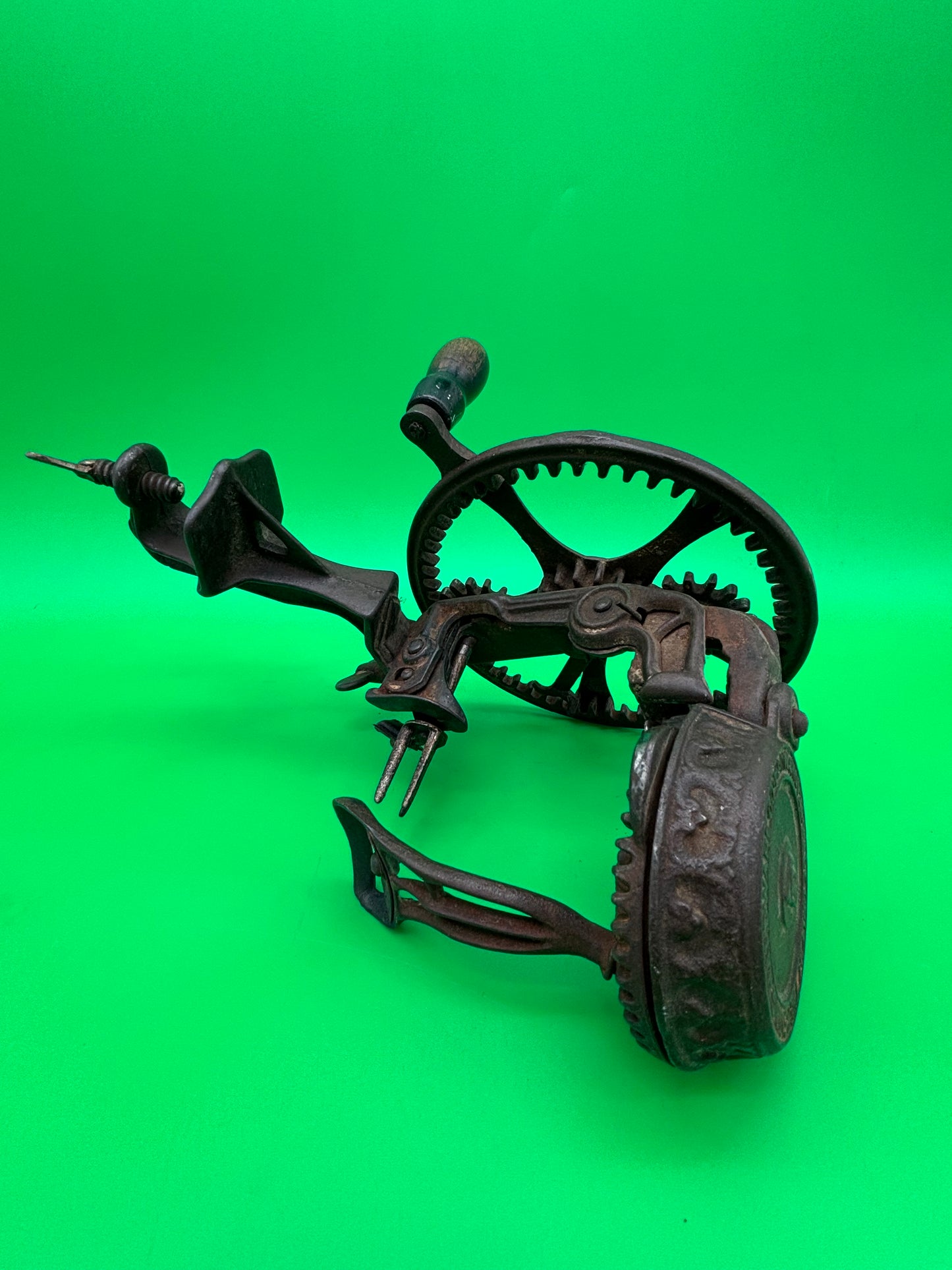 Antique Reading Hardware Co No. 78 Cast Iron Apple Peeler Parer Clamp Mount