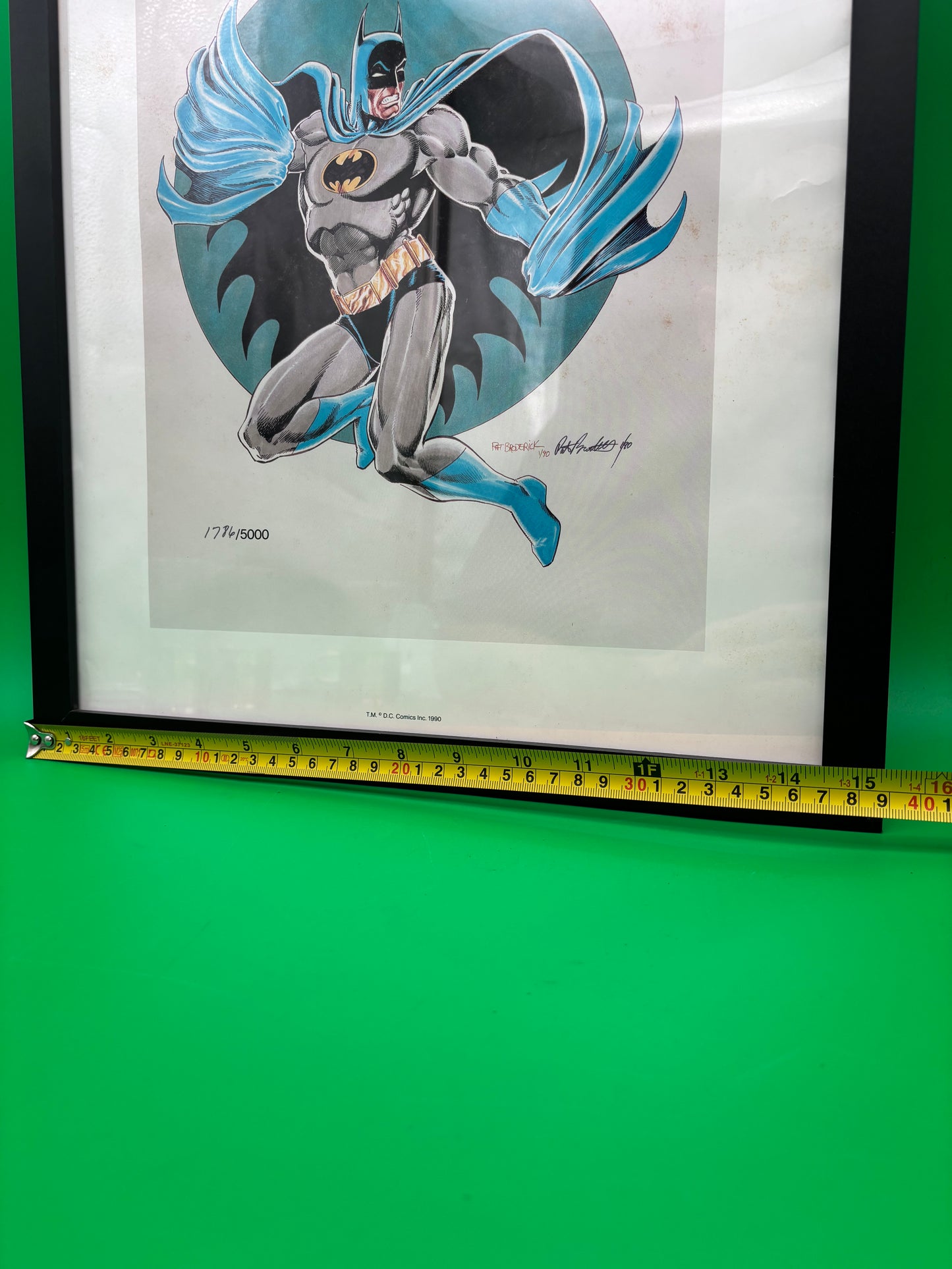 1990 Batman Pat Broderick Signed Numbered Lithograph 1786/5000 Framed DC Comics