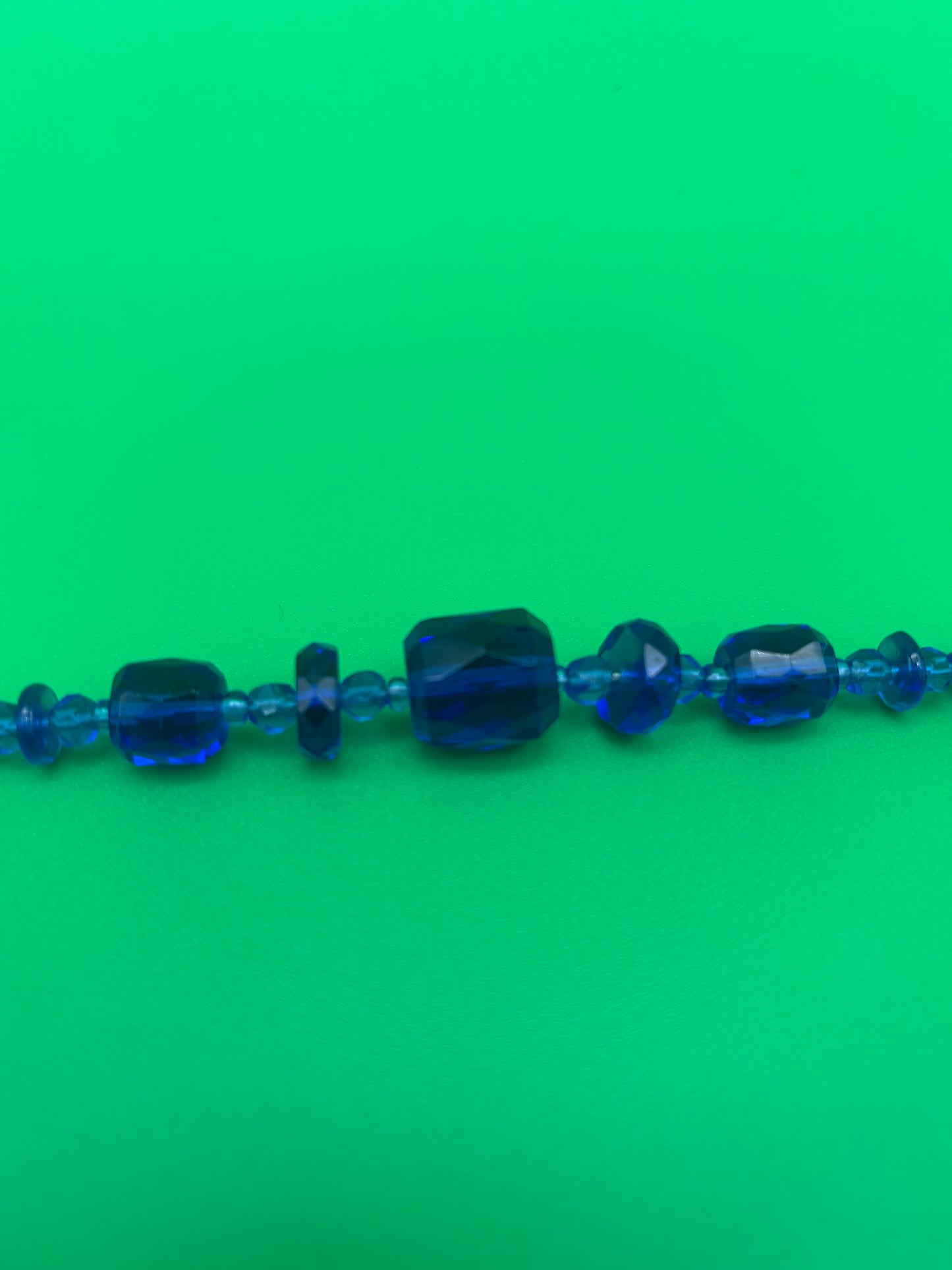 Vintage Faceted Blue Glass Necklace