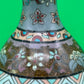 Antique Meiji Japanese Goldstone Cloisonne Enamel Pastel Floral Vase 7 1/4”