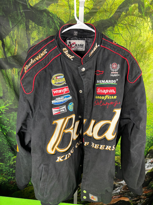 Vintage Dale Earnhardt NASCAR BudweiserJacket Mens 2XL Chase Authentics Racing