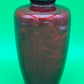 Signed Ando Japanese Pigeon Blood Red Ginbari Cloisonne Bird Bamboo Vase 5.75”