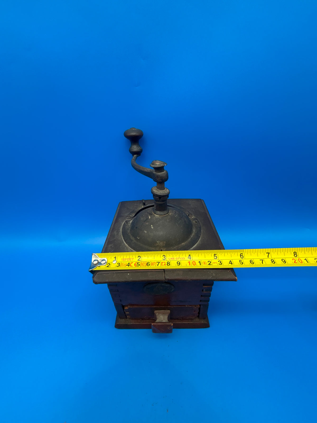 Antique K&M Kissing Möllmann German Coffee Grinder Mill Wood Hand Crank c1900