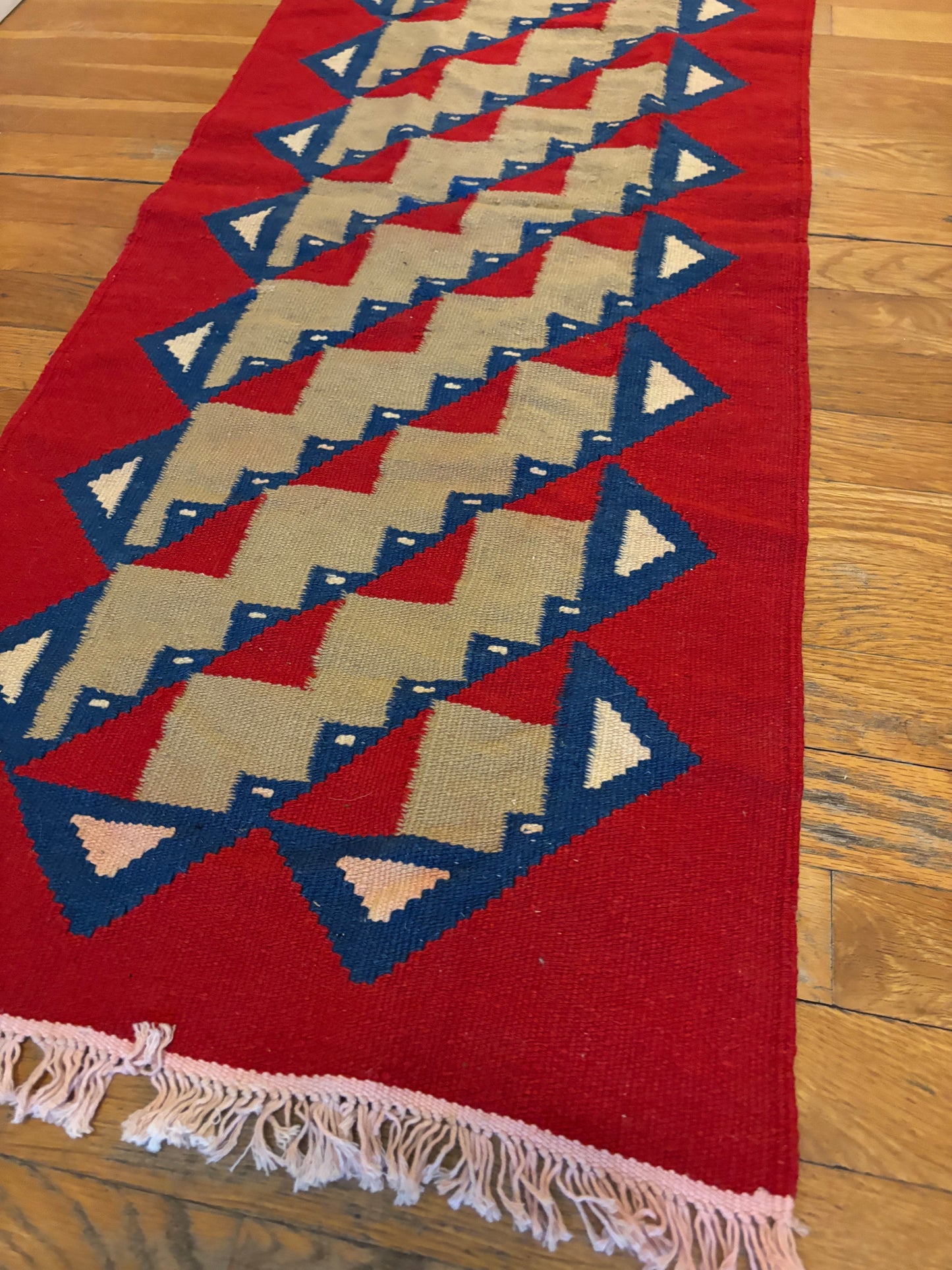 Amazing Hand Knotted Vintage Turkish Kilim Wool Area Rug 3.10 x 1.7 Ft