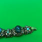 Vintage Unsigned Selro / Selini Style Blue Glass Rhinestone Statement Bracelet