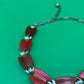 Stunning Vintage Signed LISNER Cherry Red Thermoset Necklace 17” Mid-Century