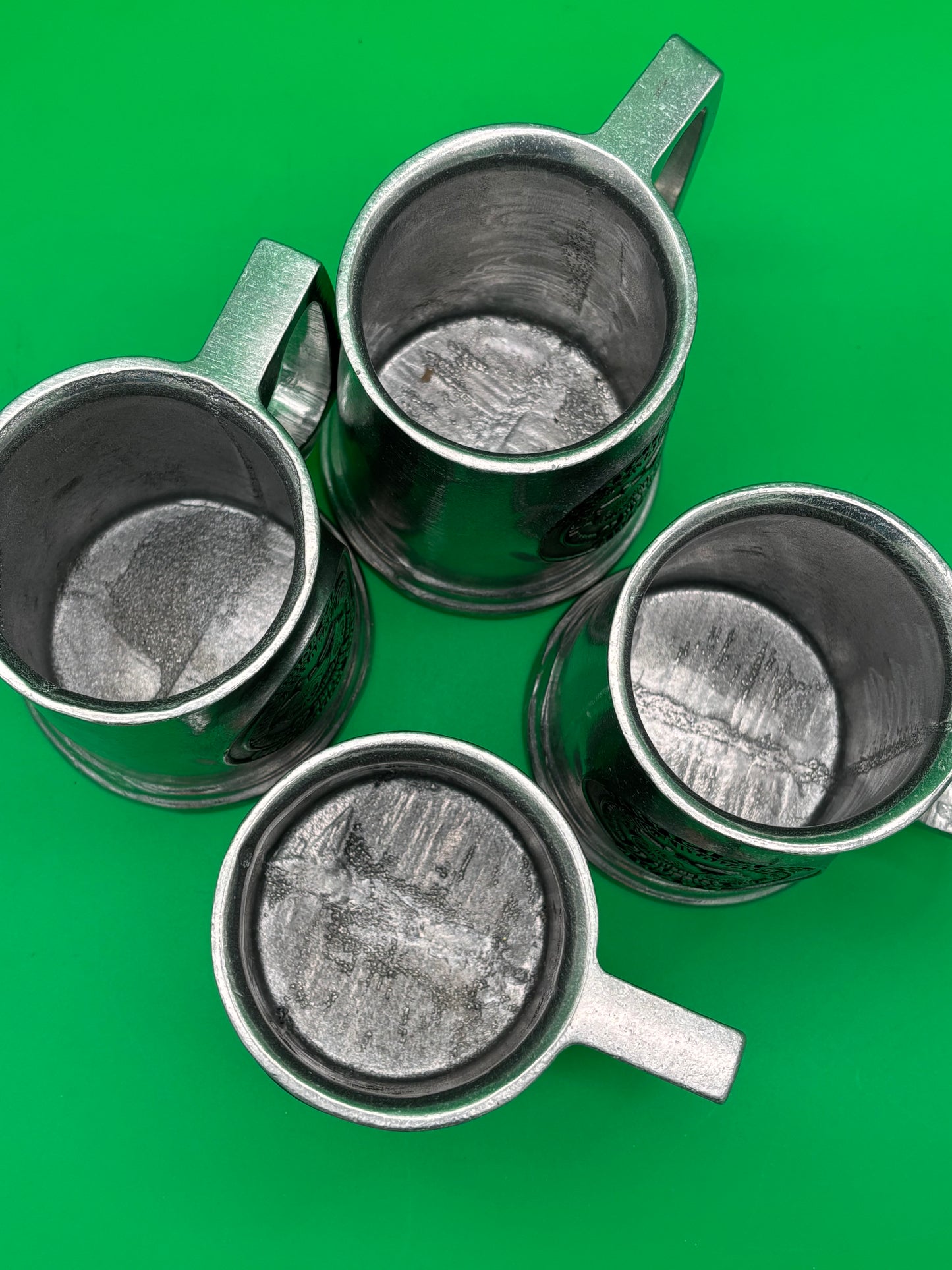 Lot 4 Vintage AACA Antique Automobile Club Award Mugs Pewtarex Style Aluminum