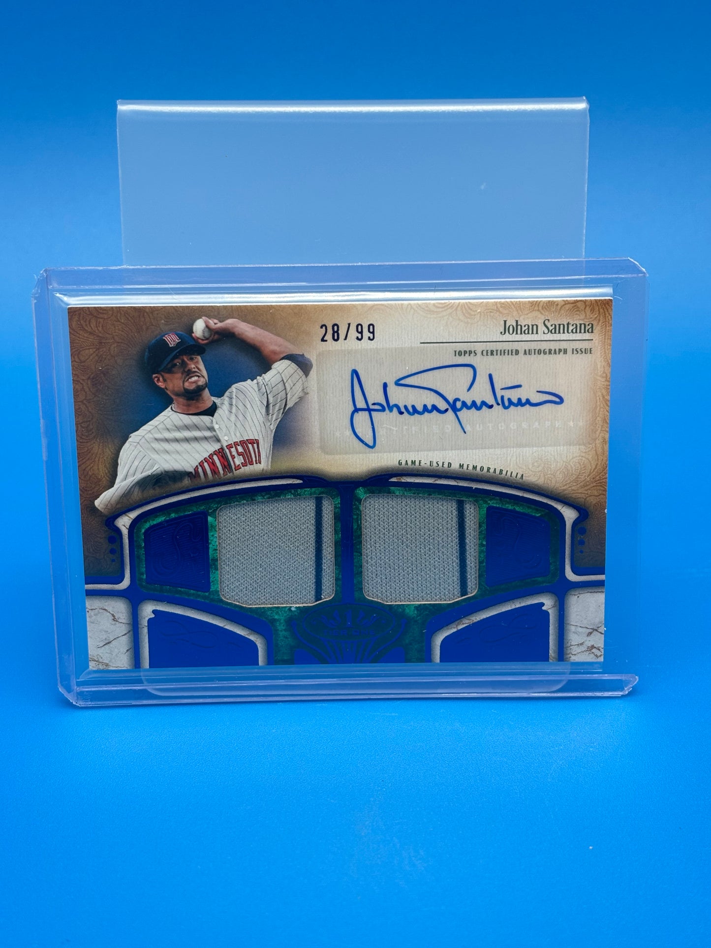 2026 Topps Tier One Johan Santana Auto Dual Relic /99 Twins AT1R-JSA
