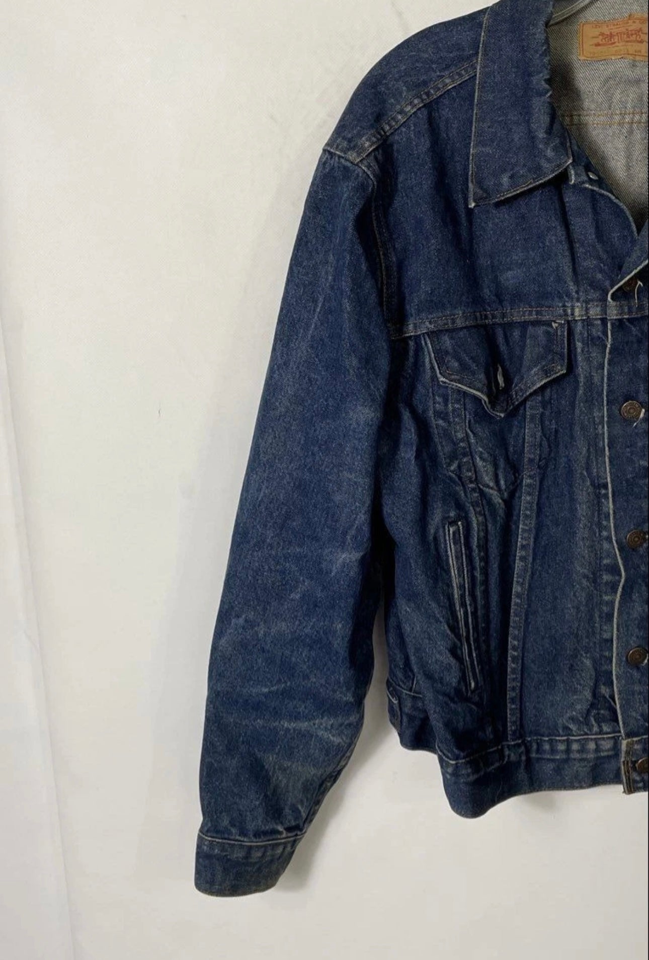 Vintage 80s Levi’s 70506-0216 Denim Trucker Jacket USA Size 36 Distressed