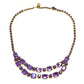Vintage Purple Amethyst Rhinestone Crystal Costume Jewelry Necklace Art Deco Style