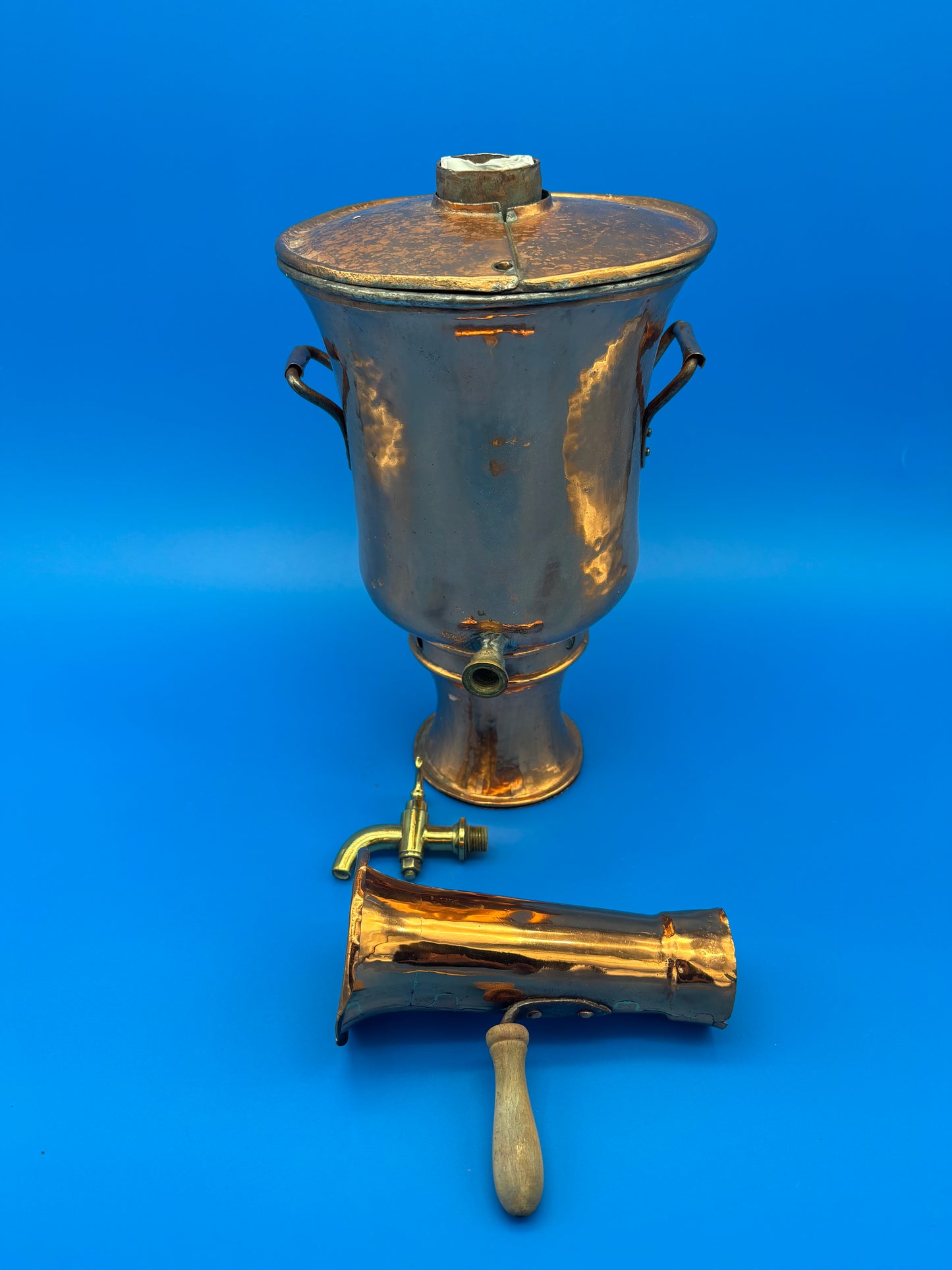 Rare Antique Heavy Solid Copper Tea Samovar - Turkish - Tea Boiler w/Chimney