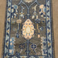 Handmade Oushak Style Wool Accent Rug 2x3 Gray Blue Turkish Floral Boho Decor