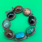 Vintage Taxco Mexico Sterling Silver Multi Stone Bracelet 925 TA-95 58g