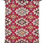 Handwoven Kilim Style Runner Rug Red Geometric Tribal Southwestern Fringe Accent Rug 5.3’ x 2.6’