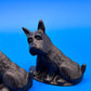 Antique Pair Black Wrought Cast Iron Scottie Dog Bookends