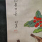 Vintage Chinese Lin Sheng Signed Silk Scroll Paintings Pair Birds Fruit 40”