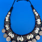 Vintage HUGE Tribal Bib Necklace Cowrie Shells Beads Myanmar Coins Boho Statement