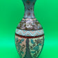 Antique Meiji Japanese Goldstone Cloisonne Enamel Pastel Floral Vase 7 1/4”