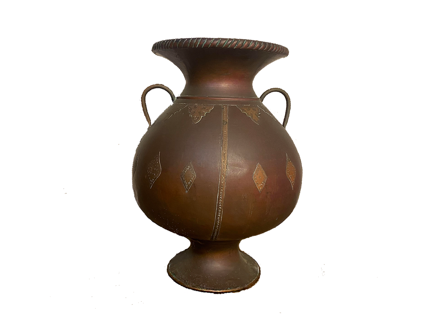 Antique Arts & Crafts Hand-Hammered Copper Urn with Riveted Seams, c. 1890–1915